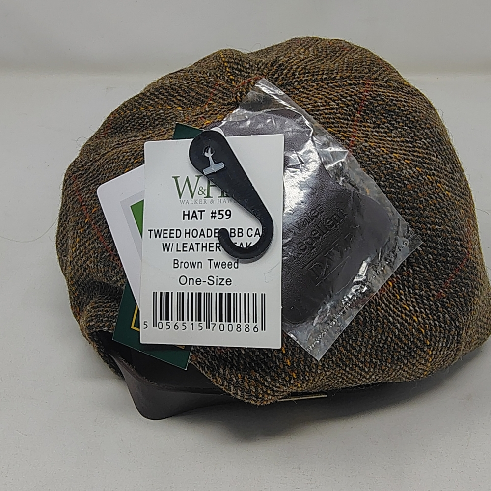 Walker and Hawkes Derby Tweed and Leather Adjustable Cap - Picture 3 of 9